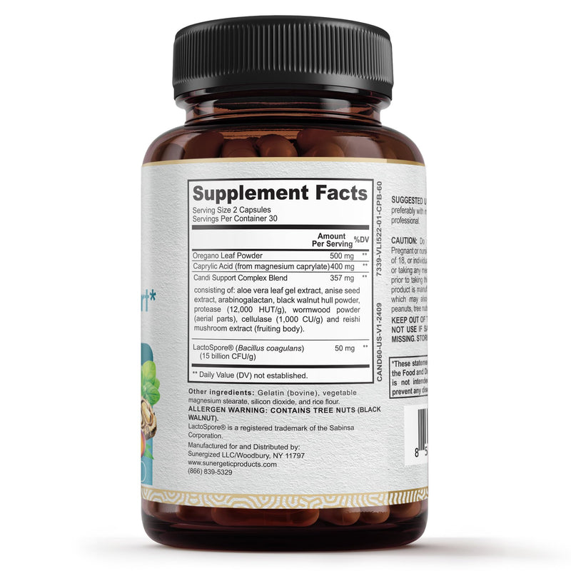 [Australia] - Premium Candida Cleanse Supplement ‚Äì Candida Support Supplement with Oregano, Caprylic Acid, Black Walnut & Probiotics ‚Äì Supports Gut Health, Digestion & Intestinal Flora - 60 Candi Support Capsules 