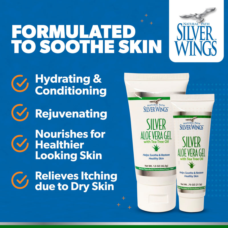[Australia] - Natural Path Silver Wings 200ppm Silver with Aloe Vera Gel and Tea Tree Oil - Soothing Skin Care - 1.5 oz 1.5 Ounce (Pack of 1) 