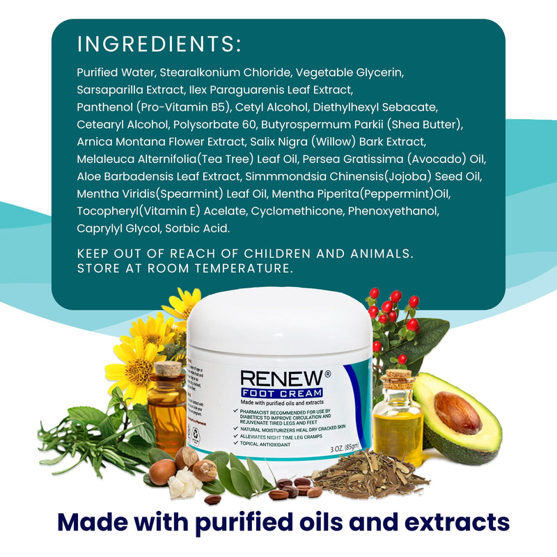 KPW Laboratories for Dry Cracked Heels - All-Natural Foot Care for Women and Men, Hydrating Foot Cream for Dry Feet to Promote Circulation 3 Ounce (Pack of 1)