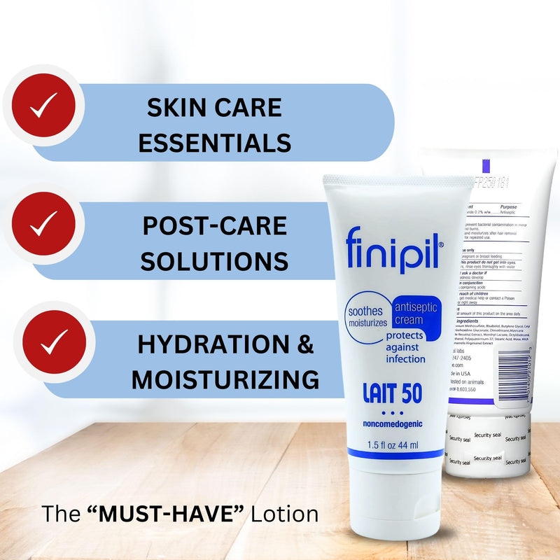 [Australia] - Nufree Finipil Lait 50 – Antiseptic Post-Hair Removal Lotion, Soothes & Protects Skin, Set of 2 Tubes 44 Ml 