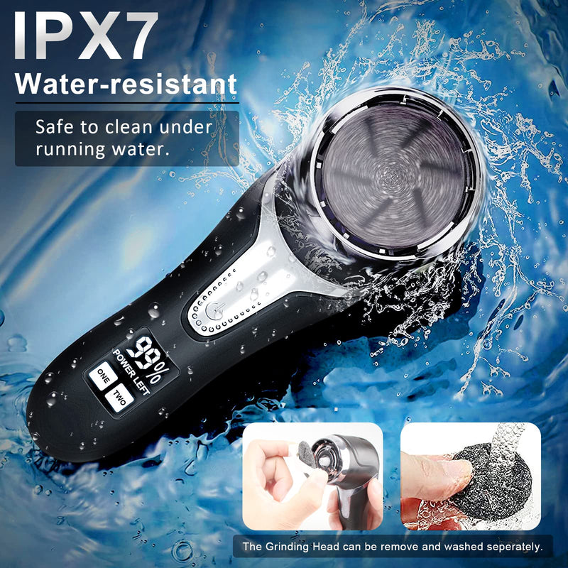 [Australia] - Electric Callus Remover for Feet with Vacuum, Professional Pedicure Tools Kit, Rechargeable Waterproof Foot File for Foot Care Deadskin Remover with 3Heads&2Speed,LCD Display Black Electric Callus Remover +10in1 