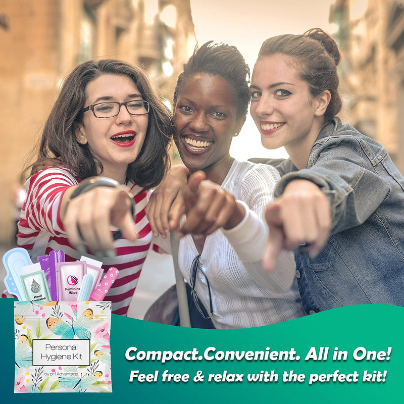 [Australia] - Menstrual Kit All-in-One 10 Pack | Convenience on The Go | Period Kit Pack for Travelling, Tweens & Teenager | Individually Wrapped Feminine Hygiene Product (Butterflies) Butterflies 
