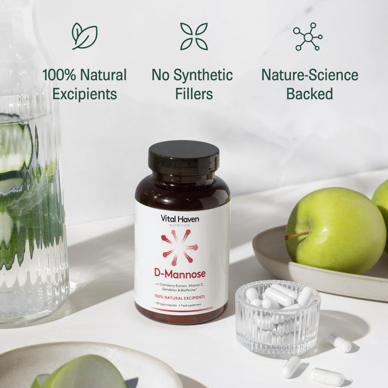 UTI/Bladder Supplement - D-Mannose + Cranberry Extract + Dandelion Root + Vitamin C - UK Made