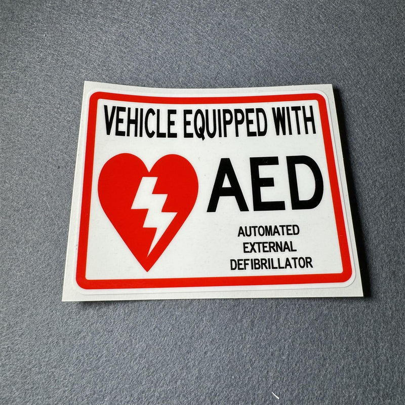 [Australia] - Car Stickers Vinyl Tape for Vehicle Equipped with AED Automated External Defibrillator Auto Window Tail Decal 2PCS 
