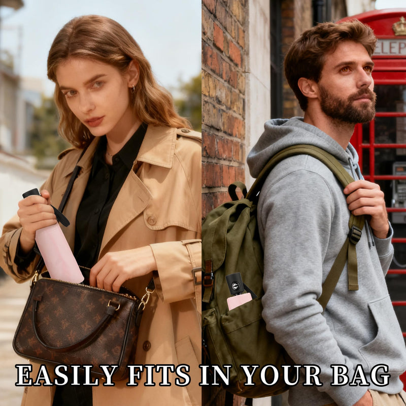 2PC Automatic Mini Travel Umbrellas for Rain/Sun, Small Lightweight Folding Auto Open/Close Windproof Compact Umbrellas for Women Men, Fits Car & Backpack