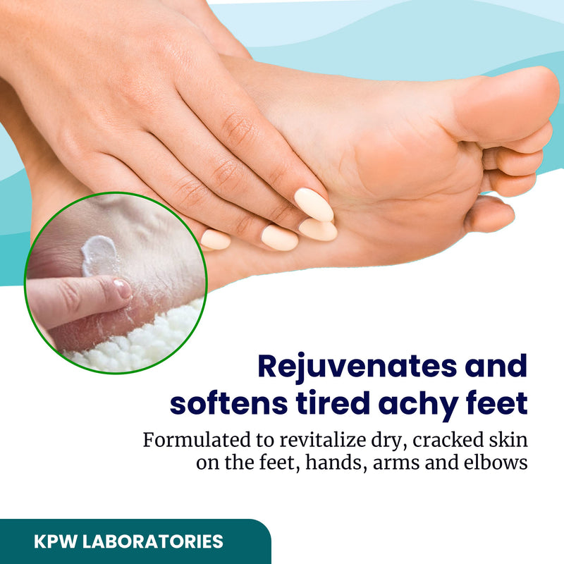 KPW Laboratories for Dry Cracked Heels - All-Natural Foot Care for Women and Men, Hydrating Foot Cream for Dry Feet to Promote Circulation 3 Ounce (Pack of 1)