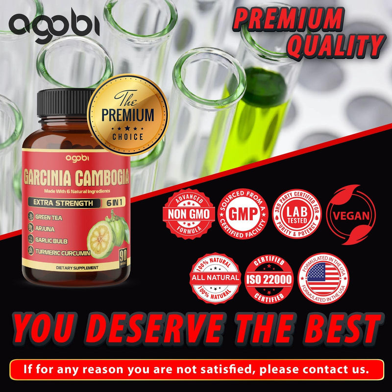 [Australia] - Pure Garcinia Cambogia Capsules - 6in1 with Green Tea, Arjuna, Garlic Bulb, Turmeric & Black Pepper - 90 Counts 