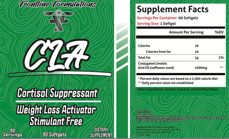 [Australia] - Frontline Fomulations CLA, Cortisol Suppressant, Stimulant Free, Enhances Energy and Metabolism, Increased Energy and Endurance, Train Harder, Recover Faster, Veteran Owned and Operated (90 Servings) 
