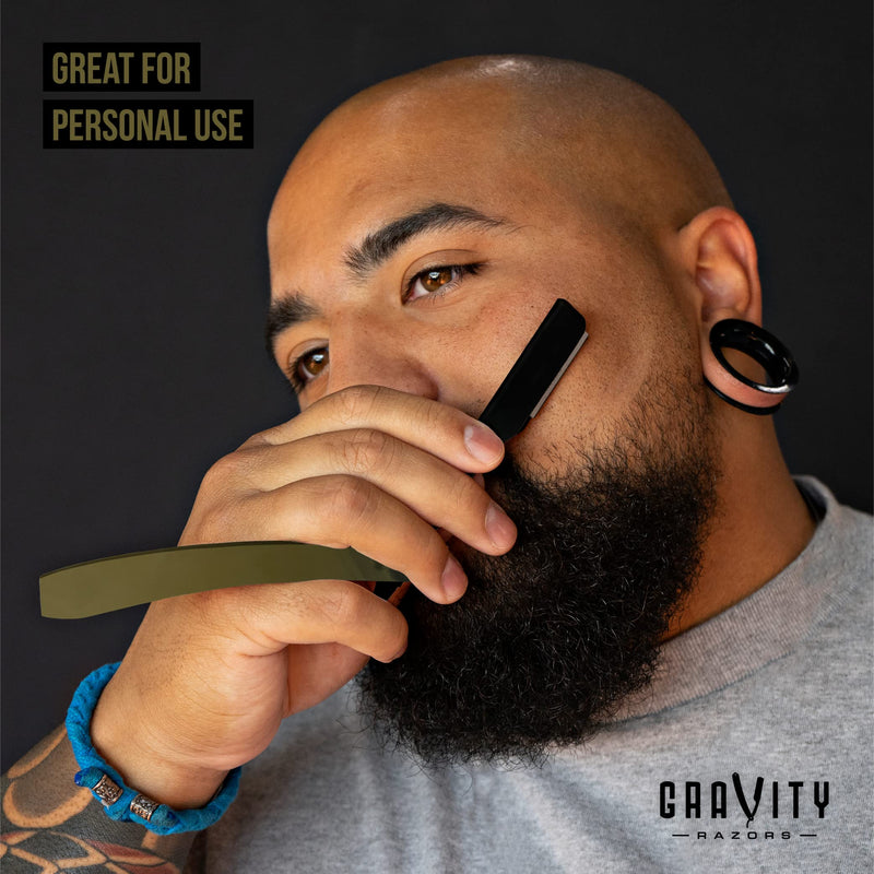 Professional Straight Razor - Ultra Exposed Straight Razor Kit with 10 Gravity Premium Blades, 2mm Exposed (Kingsman) Kingsman