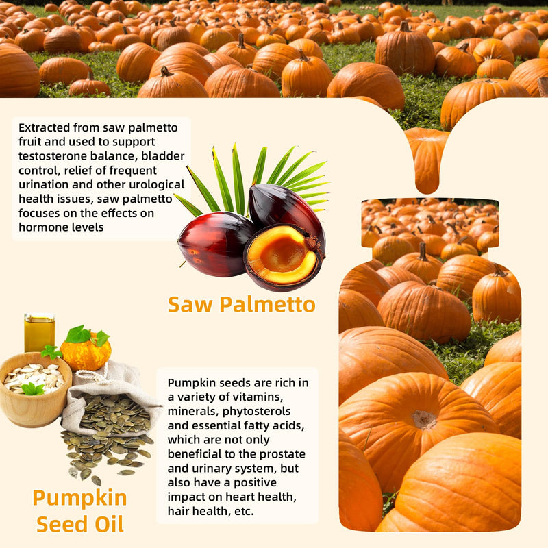[Australia] - Pumpkin Seed Oil with Saw Palmetto: Pumpkin Seed Oil Gummies Extract Sugar-Free 3000mg Per Serving for Hair Growth Urinary Bladder & Prostate Health Non-GMO 
