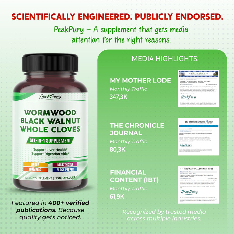 [Australia] - All-in-1 Wormwood Black Walnut Whole Cloves Ginger - Supports Liver Health & Aids Digestion - Made in The USA -150 Capsules 150 count (pack of 1) 