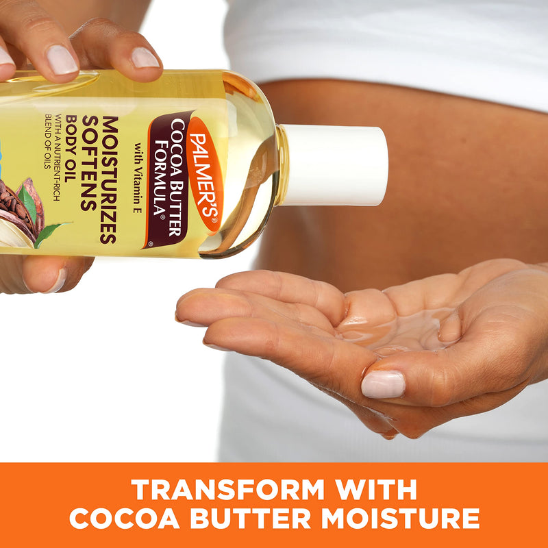 Palmer's Moisturizing Body Oil, Cocoa Butter Formula (8.5 Fl Oz) | Nourishing with Vitamin E, Radiant Looking Glow & Skin Hydration, Lightweight, Instant Absorption for Bath, Body and Shower 8.5 Fl Oz (Pack of 1)