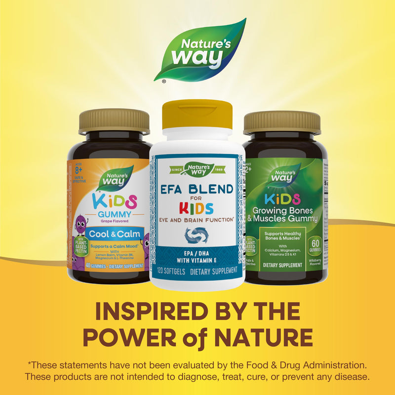 [Australia] - Nature's Way EFA Blend for Kids with vitamin E, Supports Eye and Brain Function*, 120 Softgels 120 Count (Pack of 1) 