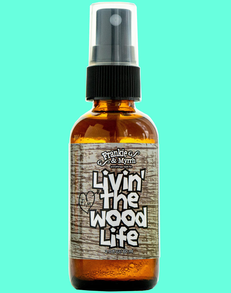 Frankie & Myrrh Livin' The Wood Life Aromatherapy Spray - Patchouli, Vanilla, Sandalwood, Cedar. Relaxation and Meditation Essential Oil Freshwater Mist. 100% Pure Oils. Patchouli, Vanilla, Cedar, Sandalwood 2 Fl Oz (Pack of 1)