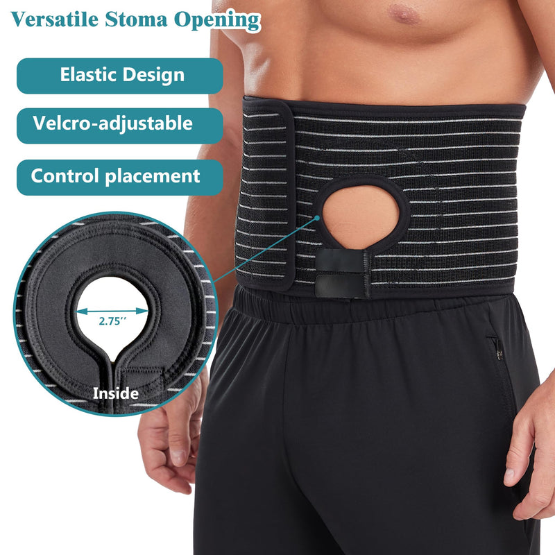 [Australia] - Adjustable Ostomy Belt for Men Women, Stoma Support Belt Covers with Hole/Opening for Ostomy Colostomy Ileostomy Urostomy Bag Holder, Abdominal Ostomy Hernia Binder Supplies After Surgery Medium 