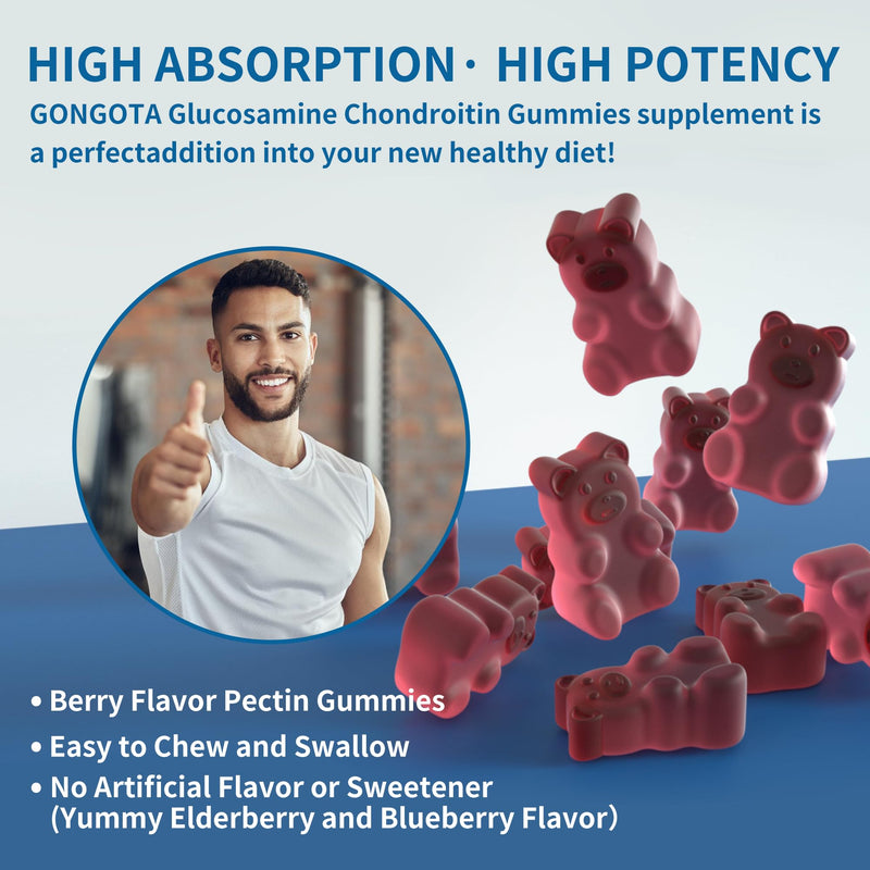 [Australia] - Glucosamine Chondroitin Gummies with MSM & Elderberry Extra Strength - Joint Support, Antioxidant Immune Support Supplement for Adults, Men & Women.(2 Pack) 60 Count (Pack of 2) 