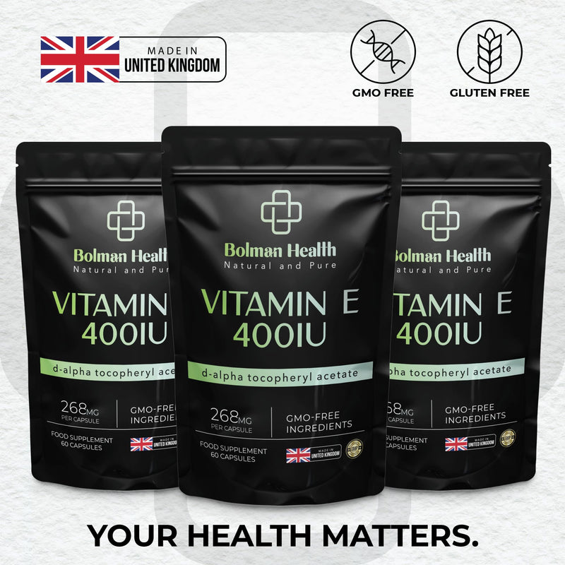 Vitamin E Capsules 400IU | 268mg Per Capsule | d-Alpha Tocopheryl Acetate | Supports Antioxidant Protection & Immune Function | 60 Vegan HPMC Capsules | Non-GMO | Gluten-Free