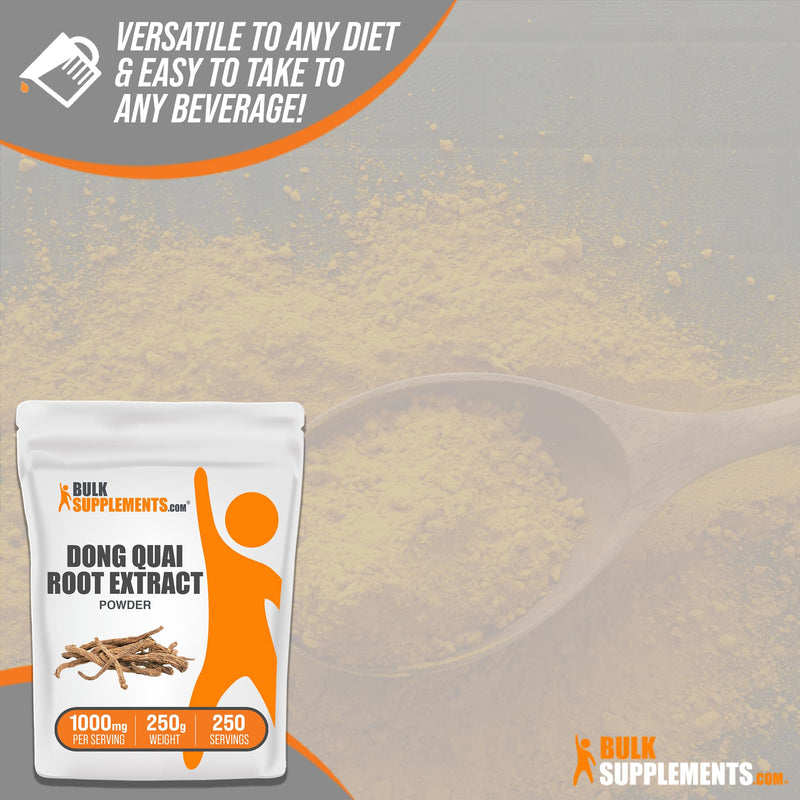 [Australia] - BulkSupplements.com Dong Quai Root Extract Powder - Angelica Root Powder, Dong Quai Herbal Supplements - Vegan & Gluten Free, 1000mg per Serving, 250g (8.8 oz) (Pack of 1) 8.82 Ounce (Pack of 1) 