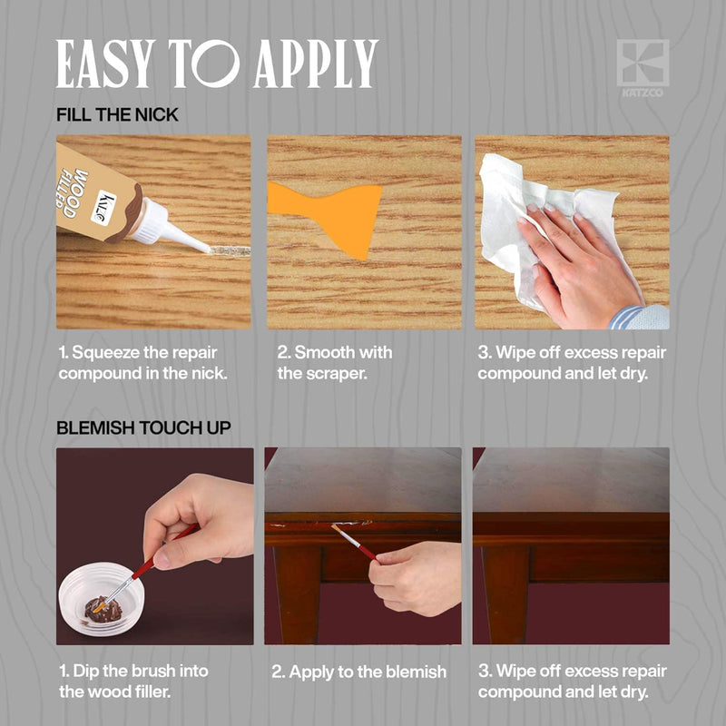 [Australia] - Katzco Furniture Repair Kit Wood Markers - Set of 34 - Markers and Wax Sticks with Sharpener - for Stains, Scratches, Floors, Tables, Desks, Carpenters, Bedposts, Touch-Ups, Cover-Ups 