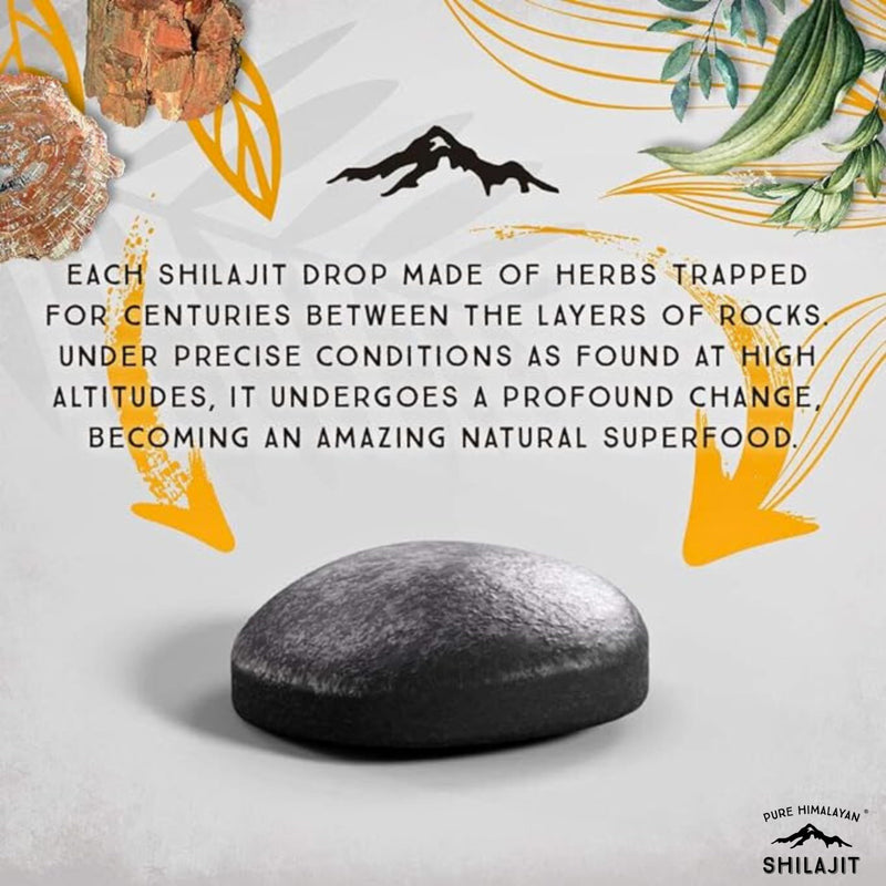 [Australia] - Pure Himalayan Shilajit Dry Drops (90 Tablets - 200mg each) Maximum Potency Pure Shilajit for Men with 85+ Trace Minerals & Fulvic Acid for Metabolism, Energy & Immune Support 90 Count (Pack of 1) 