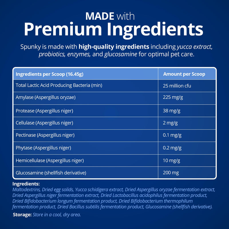 PROTHRIVE Spunky Digestive Supplement - Probiotics, Digestive Enzymes, Joint Support for Cats and Dogs | Gut Health | Pet Probiotics for Dogs and Cats - 1lb - PawsPlanet Australia