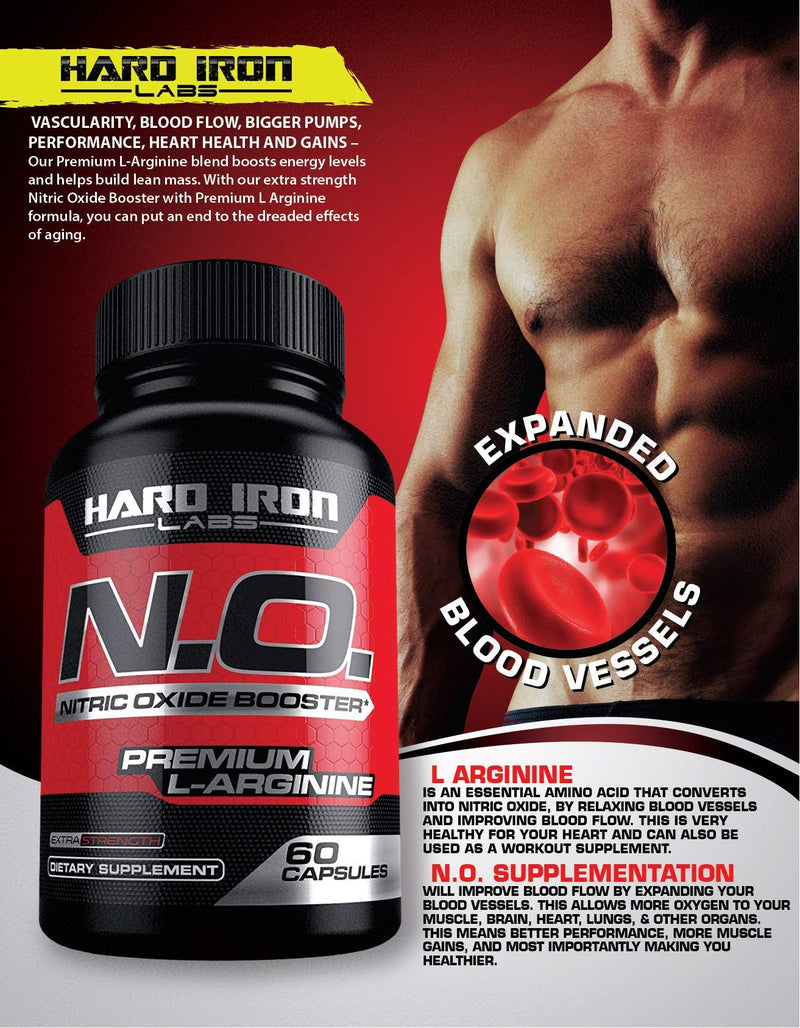 [Australia] - N.O. Nitric Oxide Booster with L-Arginine, L-Citrulline, Beta Alanine, AAKG - Non-GMO, Gluten-Free, Vegan - Pre-Workout Supplement for Muscle Growth, Stamina, Energy, Pumps, Vascularity - 120 Capsules 120 Count (Pack of 1) 