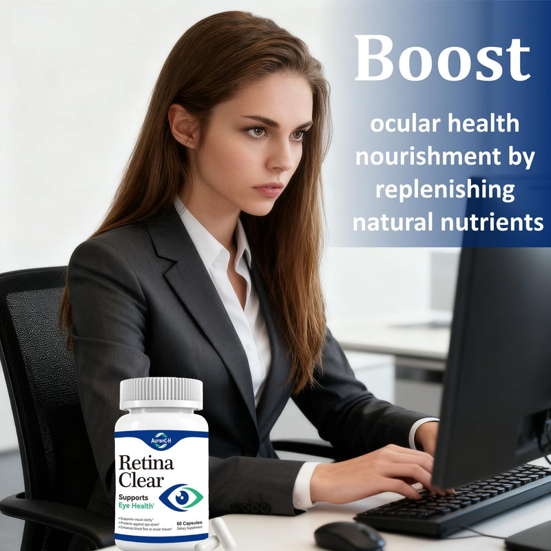 Retina Clear Eye Health Supplement - Supports Normal Vision Health - Lutein, Bilberry & Vitamins for Visual Clarity & Eye Strain Relief - 60 Capsules