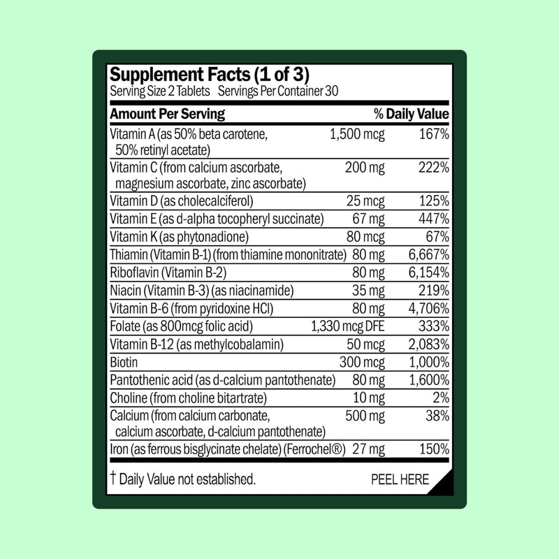 WellWithAll Women’s Multivitamin | Daily Supplement with Essential Vitamins, Minerals & Iron | Supports Immunity, Heart Health, Bone Health, Energy & Mood | Major Allergen - Free | 60 Tablets
