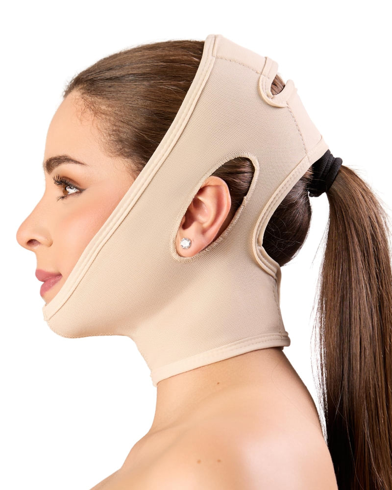 Shape Concept 301 Chin Strap Support Band Neck Bandage Face Chin High Compression Large Beige