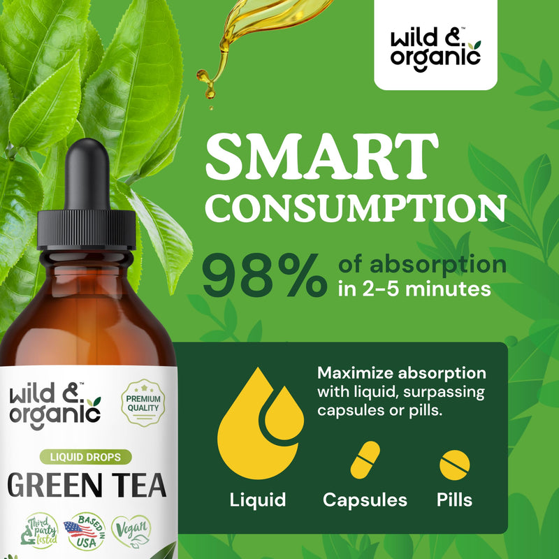 [Australia] - Green Tea Extract Drops - Organic Green Tea Liquid Supplement - Camellia Sinensis Tincture - Vegan, Alcohol Free - 4 fl oz 4 Fl Oz (Pack of 1) 