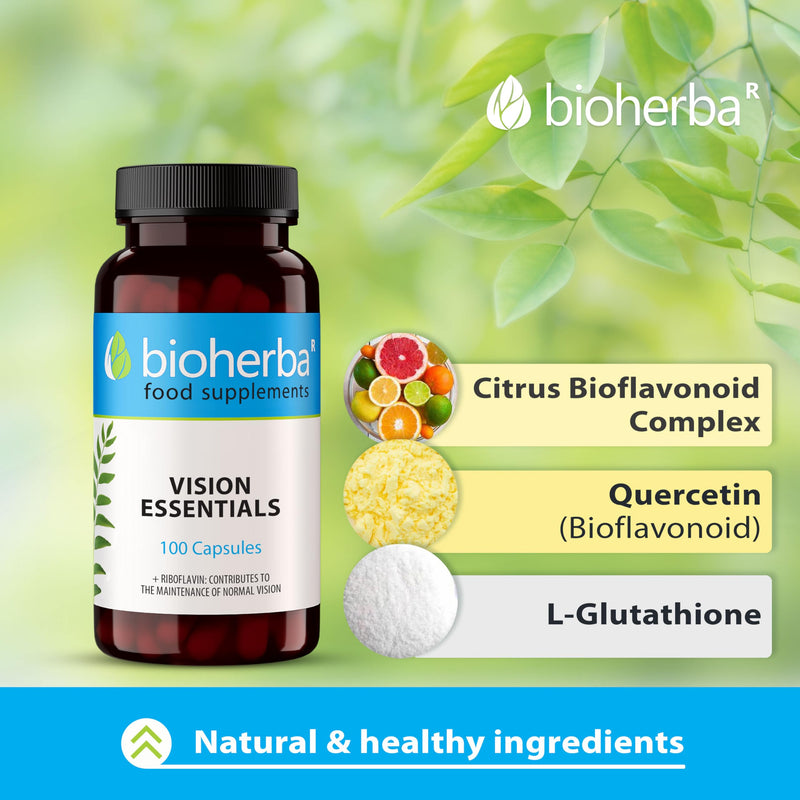 Lutein Complex with Vitamin A – 100 Capsules | Daily Eye Wellness Supplement with Quercetin and Citrus Bioflavonoids by BIOHERBA 100 pcs