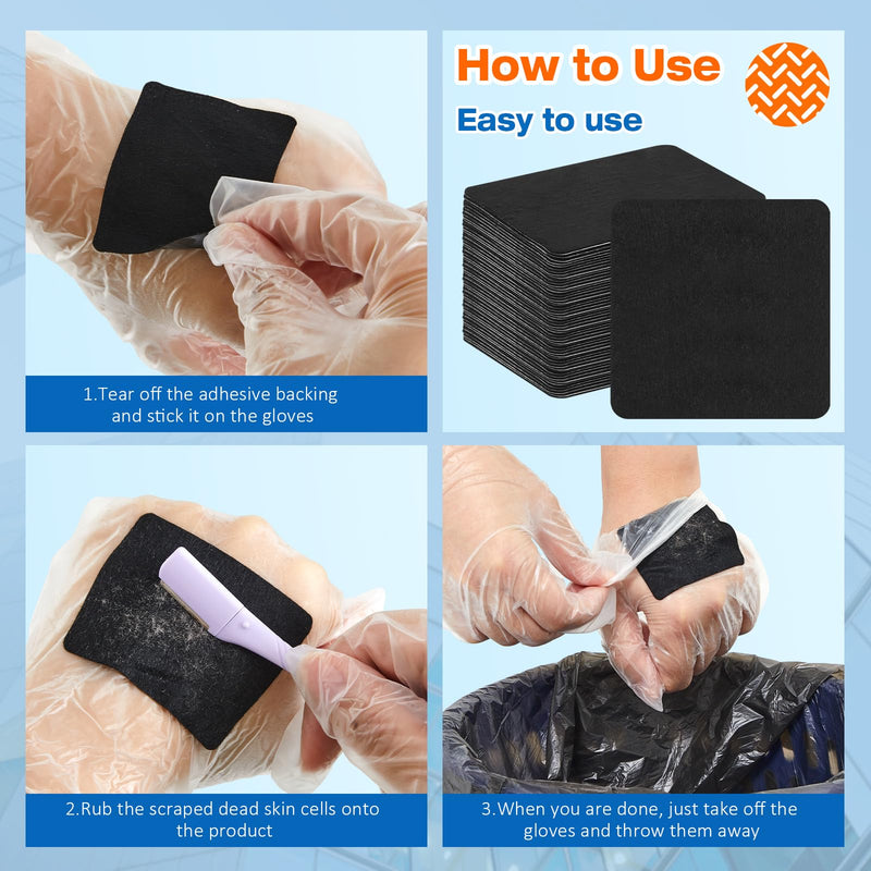 200 Pcs Dermaplaning Blade Wiping Pads on Gloves Dermaplane Razor Wipes Hair Remover for Women Men Face Eyebrows Shaver Dermaplaning Tool Esthetician Supplies, Black 200