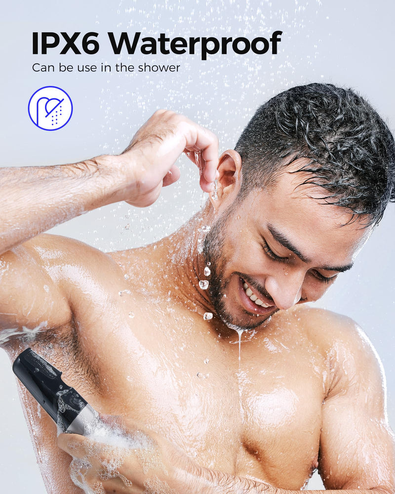 [Australia] - GLAKER Beard Grooming Kit - All in One Hair Cutting Kits, Electronic Shaving Razor, Professional Barber Kit, Mens Body Hair Shaver, Cordless Nose Hair Trimmer, Rechargeable Hair Clippers for Men Silver 
