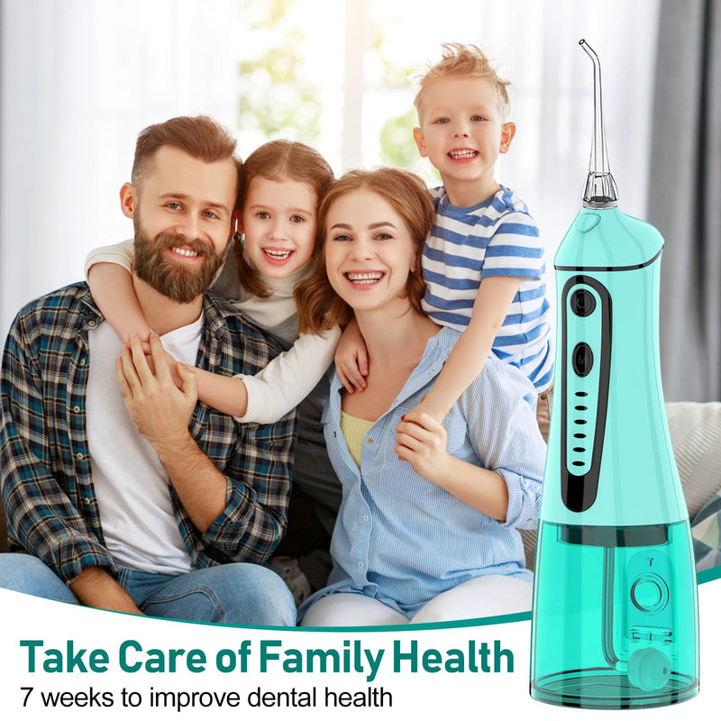 [Australia] - Water Dental Pik Flosser,Grinest 7 Modes Rechargeable Water dental Picks for Teeth Cleaning Cordless Oral Irrigator Portable IPX7 Waterproof tooth flossers for Home Travel-Green Green 