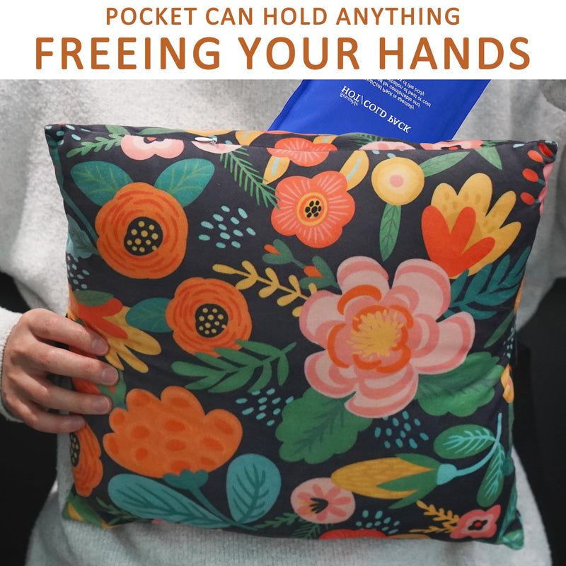 Hysterectomy Pillow for Abdominal Surgery, C Section Pillow with Pocket, Hernia Surgery Pillow, Cough Tummy Pillow After Surgery, Post Hysterectomy Must Haves, Hysterectomy Recovery Gifts Black Orange