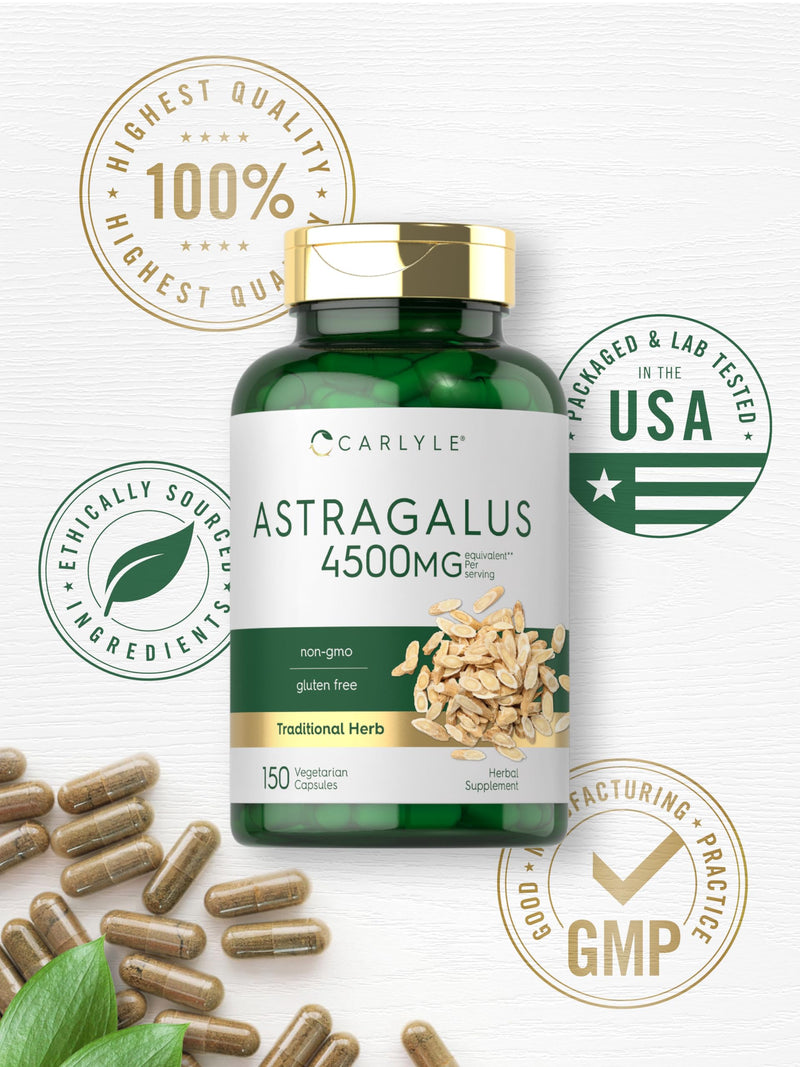 Carlyle Astragalus Root Capsules 4500mg | 150 Count | Vegetarian, Non-GMO, Gluten Free Supplement