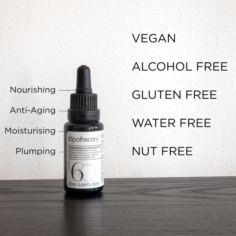 ilapothecary Vitamin A C D and E Rich Face Oil - Face Moisturizer - Essential Oils for Skin - Nourishes, Balances, Firms Skin - Anti Aging - 0.68 oz