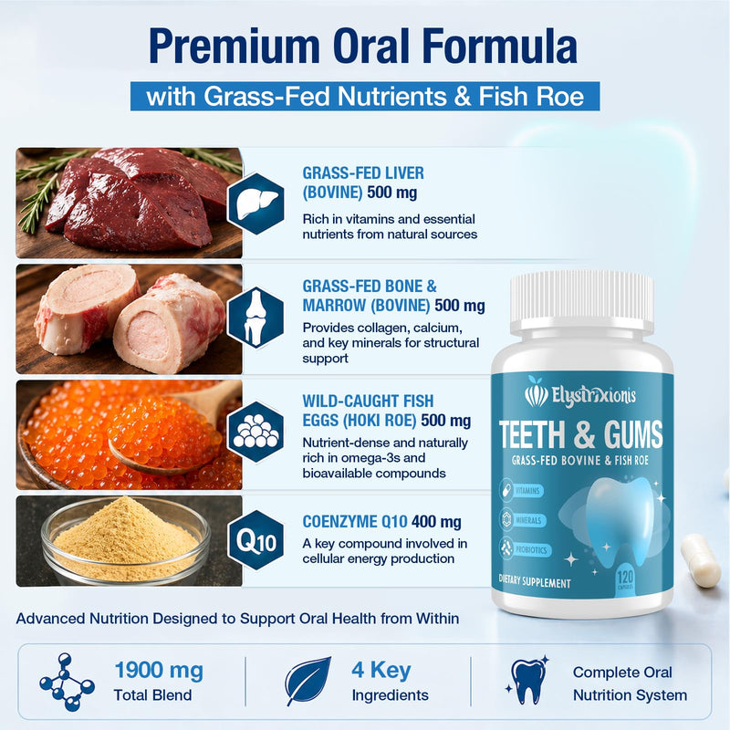 Gum Restore, Gum Repair for Receding Gums – Advanced Formula | 3B CFU Oral Probiotics, Vitamins D3, K2 & C | Supports Tooth Remineralization, Oral Balance & Fresh Breath | 240 Capsules 120 Count (Pack of 2)