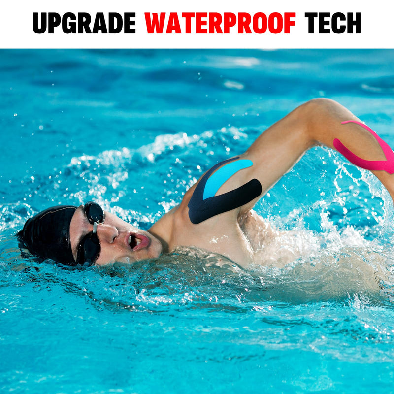 [Australia] - 40PCS Precut Kinesiology Tape Strips, 8 Colors 2 inch x 10 inch Cotton Athletic Tape, Kinetic Tape, Elastic Muscle Tape, Sports Tape, Knee Tape for Exercise and Daily Use 