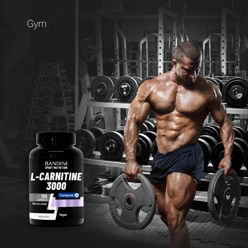 Bandini® L-Carnitine 3000, 180 Capsules with High Dose Carnipure®, L Carnitine Tartrate Sports Supplement 100% Vegan, High Strength, Absorption and Bioavailability, Carnitin for Men & Women, Non GMO