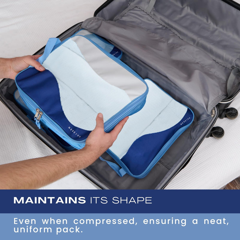 Family Travel Set – 3 Compression packaging cube Sets for Men, Women & Kids | Lightweight Compression Organizers for Luggage