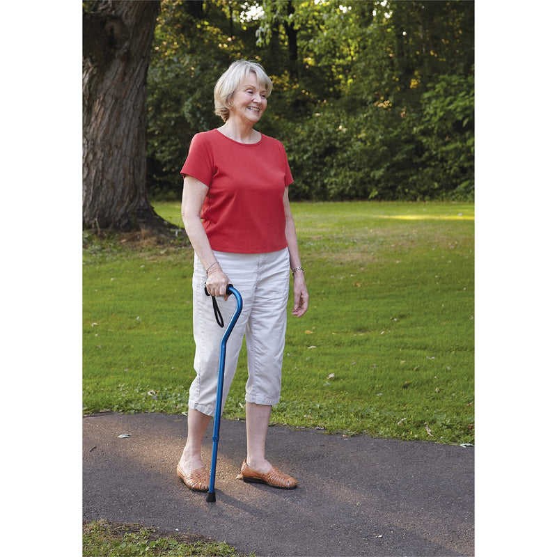 [Australia] - Carex Health Brands Ergo Offset Cane with Soft Cushioned Handle - Adjustable Walking Cane, Blue, 29-38 Inch (Pack of 1) 