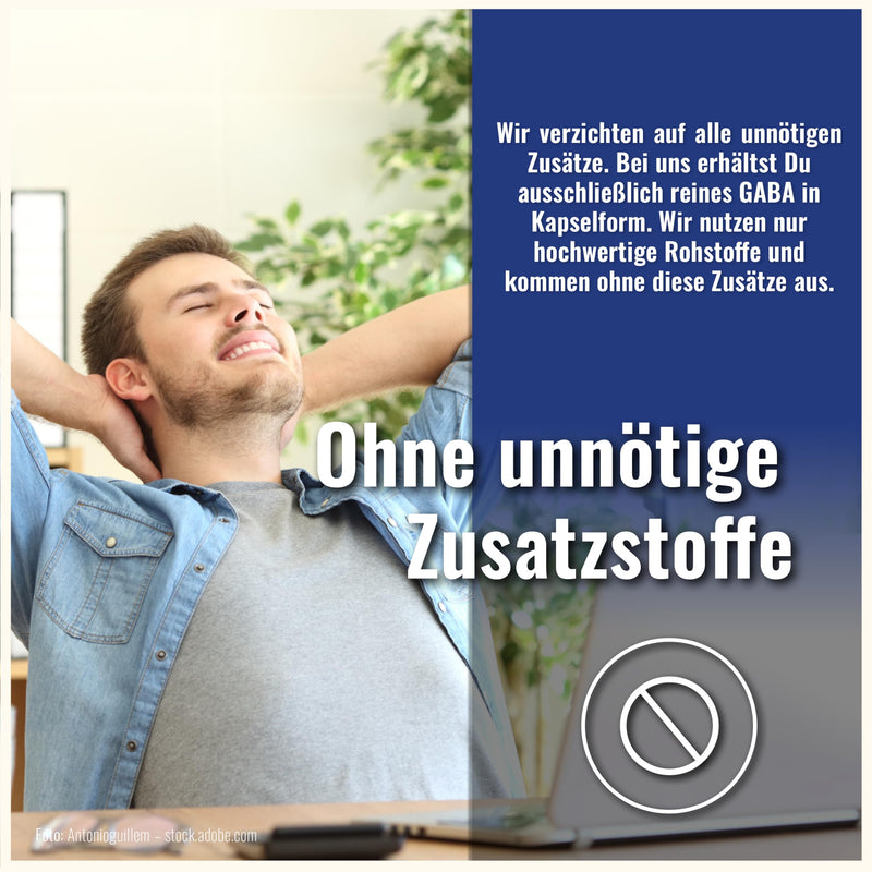 [Australia] - GABA capsules high dose - 500 mg per capsule - 270 capsules 500 mg each - Vegan - Gamma aminobutyric acid - GABA capsules high dose - 100% natural without additives - own production 
