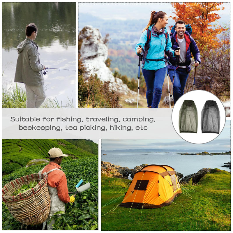 [Australia] - YIZWINS Pack of 2 hat with mosquito net, mosquito net hat, mosquito head net, anti-mosquito bee bug insect, beekeeper protective hat, mosquito hat head net for beekeeping, outdoor hiking, camping, fishing, mesh face protection 