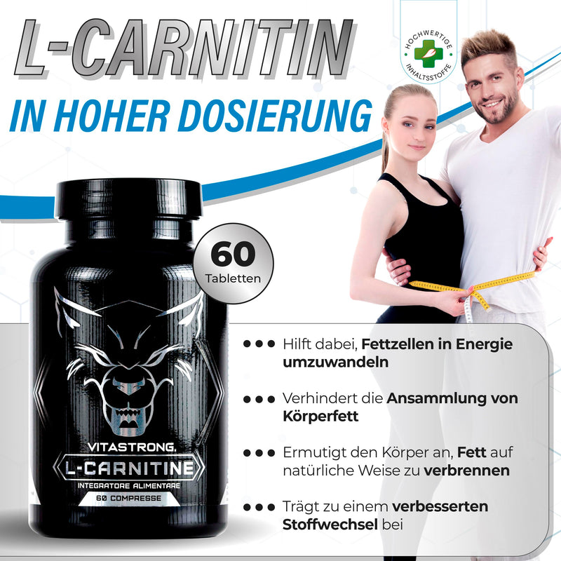 [Australia] - Vitastrong CARNITIN | 100% pure L-Carnitine | Improves energy and endurance during training | High quality Made in Italy. 