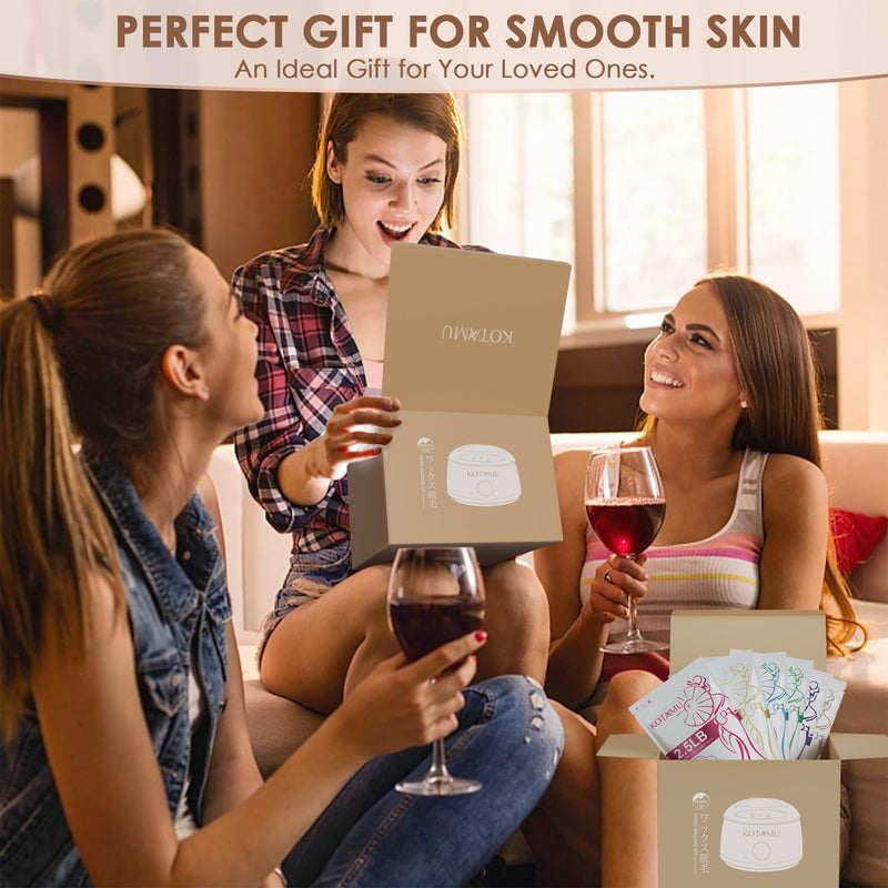 [Australia] - KOTAMU Waxing Set Professional, Digital Wax Warmer for Hot Wax Hair Removal, 600g Wax, 44 Accessories, Silicone Bowl and Rod, Use in the Home Salon for Women and Men Plus Wax Kit 100g (Pack of 6) 
