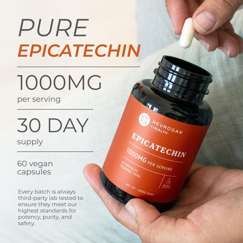 [Australia] - Potent Epicatechin Capsules 500mg Each,1000mg/serving - Advanced Support for Nitric Oxide, Muscle Health & Endurance - for Athletes Seeking Performance Edge - 30,000 Total, 60ct.Made in USA 