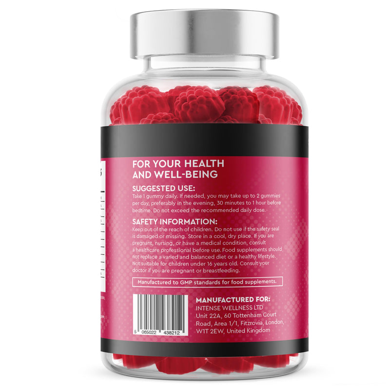 Magnesium Glycinate Sleep Gummies for Adults with Ashwagandha, Valerian Root, L-Theanine - Sugar-Free, Vegan, 60 Count