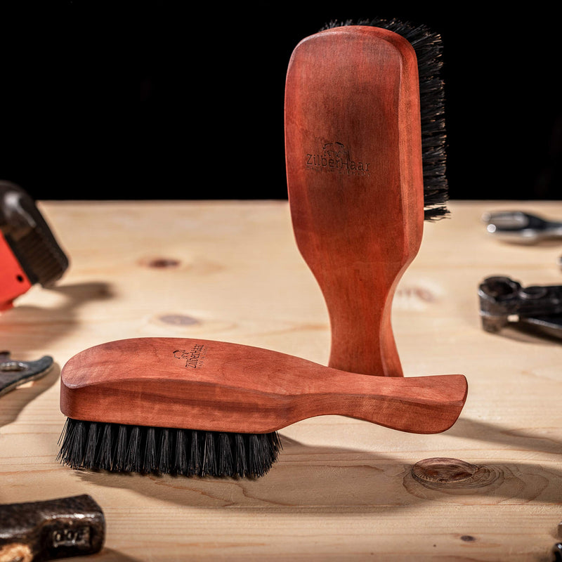 [Australia] - ZilberHaar Major Hair & Beard Brush for Men - Boar Bristles and Pearwood - All Beard and Hair Types - Made in Germany 
