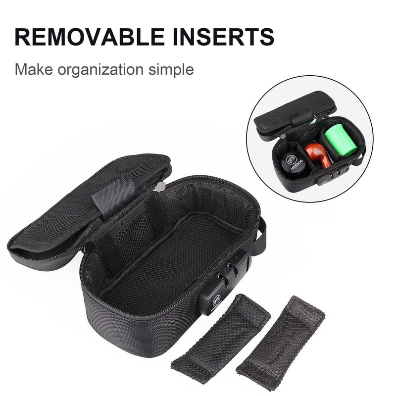 [Australia] - FIREDOG Smell Proof Bag with Lock, Carbon Lined Odor Proof Case Containers for Travel Storage 8x4x2.75 Inch (Pack of 1) Black 